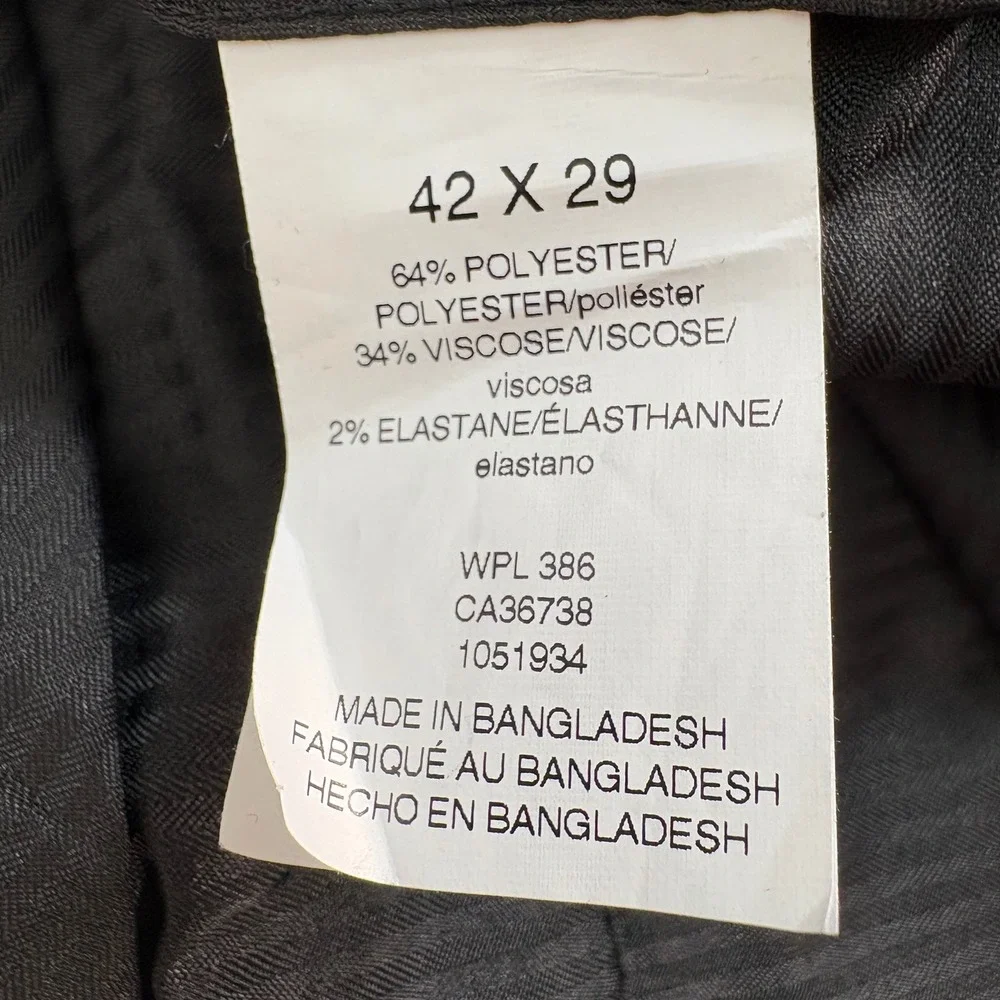J.M.‎ Haggar Mens Navy Blue Classic Fit 2-Piece Suit Blazer Pants 48L 42x29